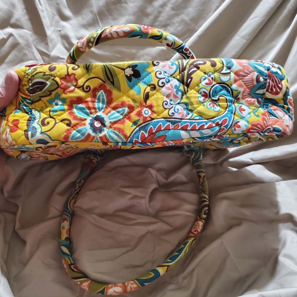 Vera Bradley Yellow Floral Quilted Shoulder Bag - Picture 4 of 14